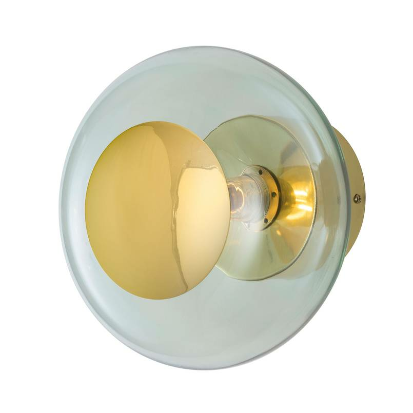B-Ware Ebb & Flow Horizon Fassung Gold Grün Wandleuchte Wandlampe Lampe Licht ø 21 Cm