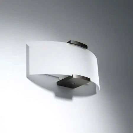 B-Ware Sollux Wandleuchte Lampe Fana Glas Holz Wenge 2 X E14 Wandlampe Leuchte Opalweiß