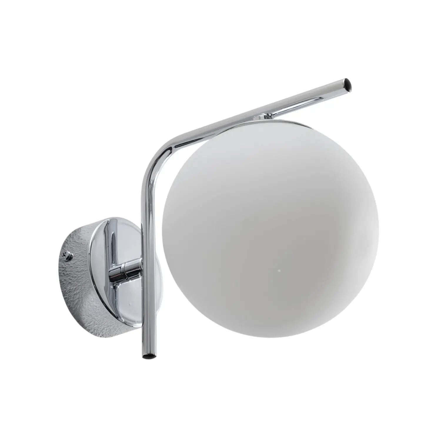 B-Ware Domiluce Wandleuchte Wandlampe Aurora Glas Metall Chrom Weiß Kugel 17 Cm E14 Led