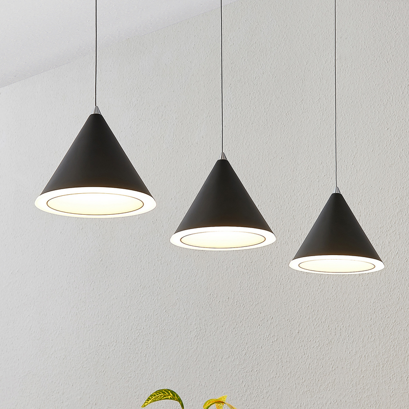 B-Ware Lucande Livan Led Hängeleuchte Lampe Leuchte Hängelampe A++ 8 W Schwarz 3 Fl. Led