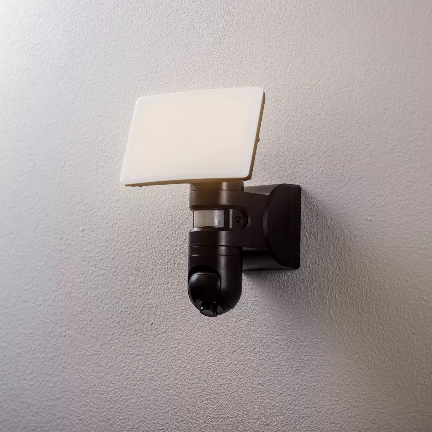 B-Ware Prios Außenleuchte Wandstrahler Sensor Bewegungsmelder Kamera Schwarz Aluminium