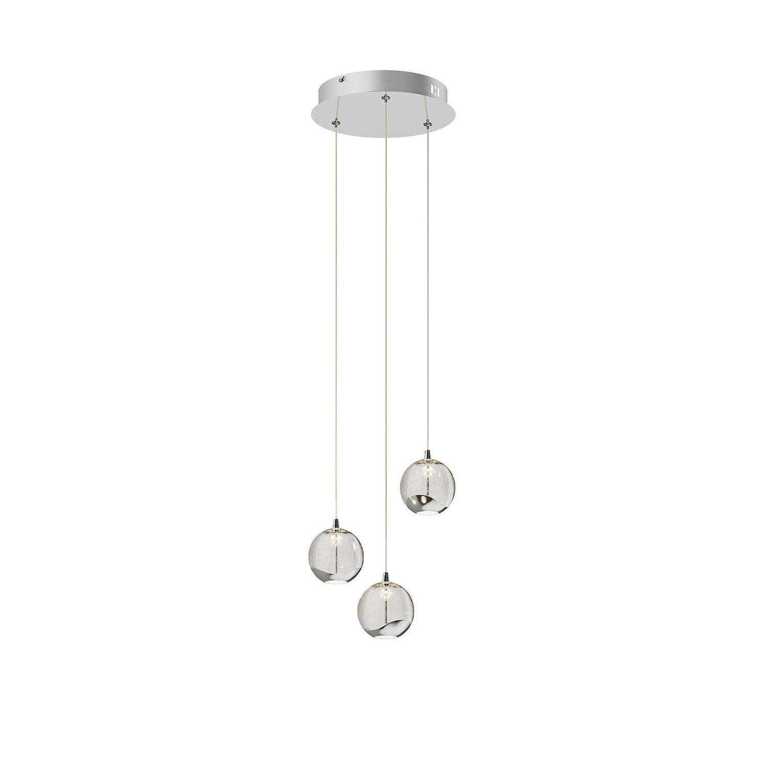 B-Ware Lucande Pendelleuchte Hängelampe Led Hayley Glas Chrom Dreiflammig Esszimmer