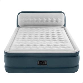 B-Ware Colchón Hinchable Con Cabecero Dura-Beam Deluxe Ultra Plush Intex 2 Personas Con Bomba Eléctrica Blanco 152x236 Cm
