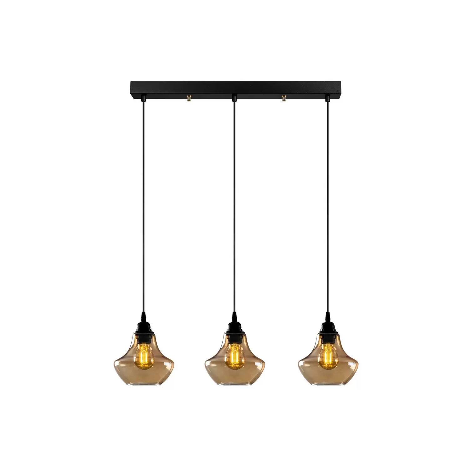 B-Ware Hängeleuchte Gold 052 Gold Transparent Glas 3 Flammig Lang Deckenlampe Lampe