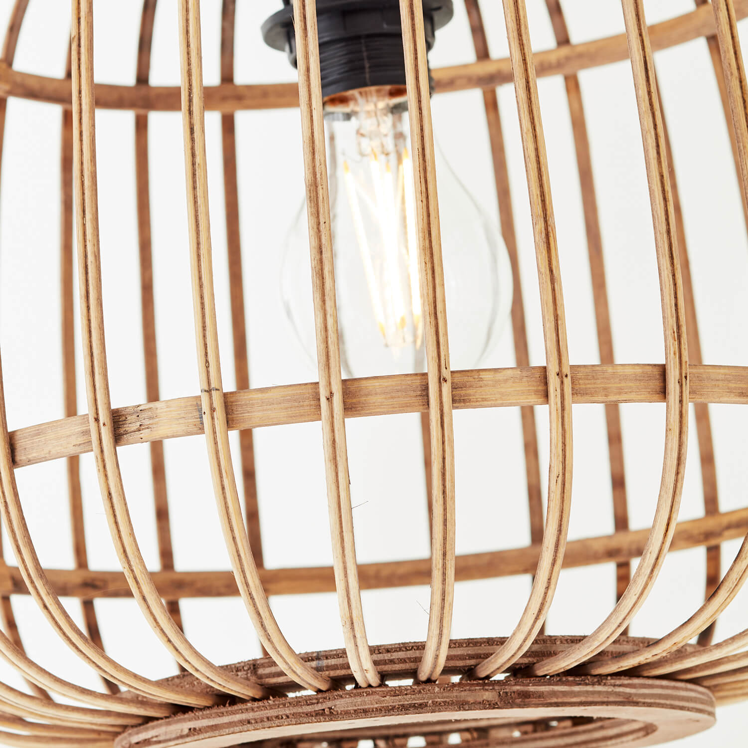 B-Ware Mokebo Stehlampe Im Boho Style Mit Rattan 'Die Natürliche', Bogenlampe In Braun,