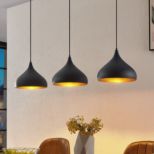 B-Ware Lindby Elamira Pendelleuchte Hängelampe Deckenlampe Lampe 3 Flm E27 Schwarz G305