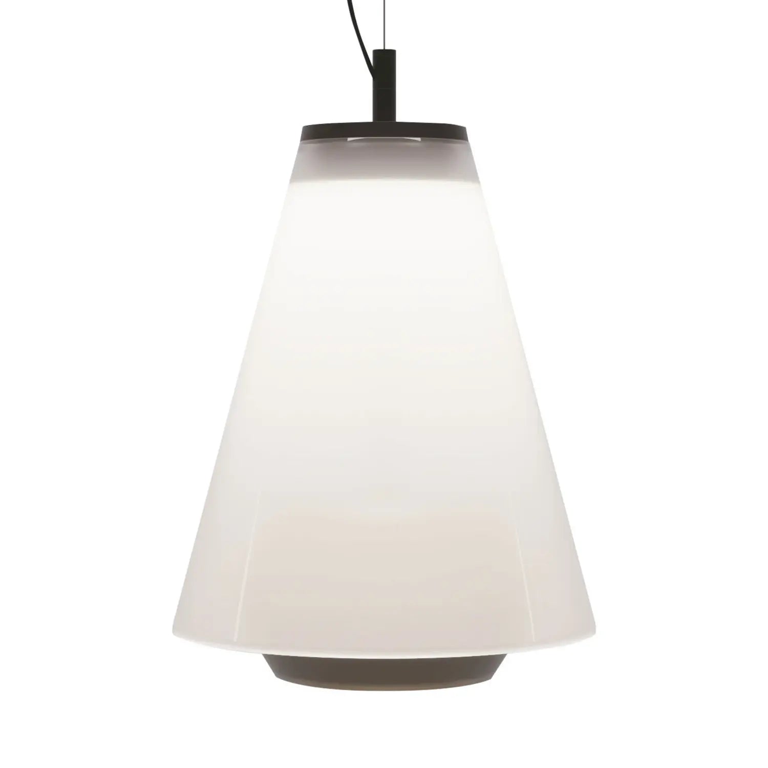 B-Ware Prandina Pendelleuchte Hängelampe Shuttle Schwarz Glas Opal Aluminium Weiß