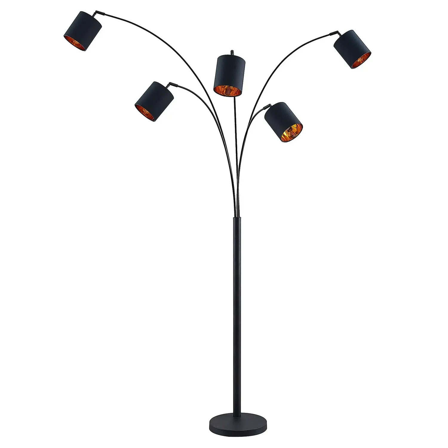 B-Ware Lindby Stehleuchte Standlampe Abiram Schwarz Gold Textil Stahl Schalter E14 Led