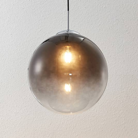 B-Ware Lindby Robyn Glas Pendelleuchte Pendelleuchte Lampe Leuchte Einflammig Silbe738