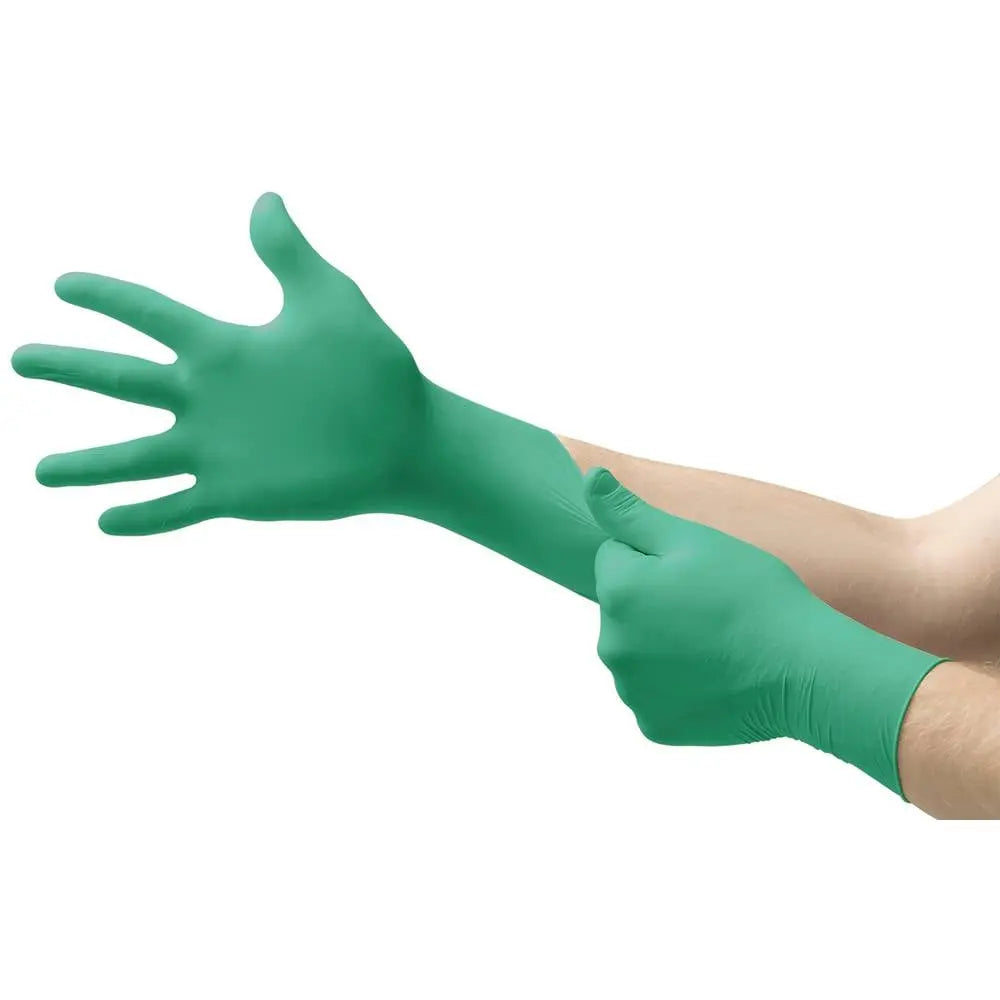 B-Ware Ansell Einweghandschuh Schutzhandschuh Nitril Grün Puderfrei Silikonfrei 100 St