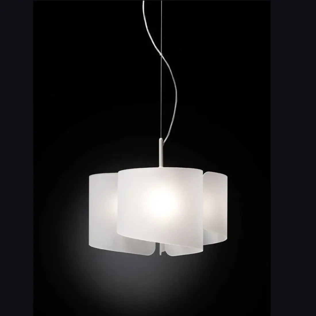 B-Ware Selène Kronleuchter Deckenleuchte Sn Papyrus Glas Weiß Schwarz E27 Led 46cm