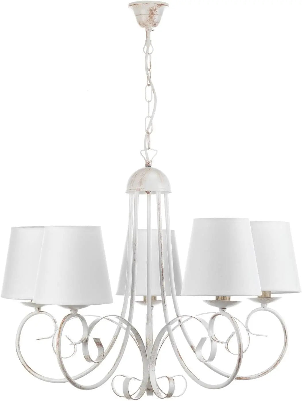 B-Ware Onli Kronleuchter Deckenleuchte Lampe Pompei Lampenschirm Weiß Metall Textil Led