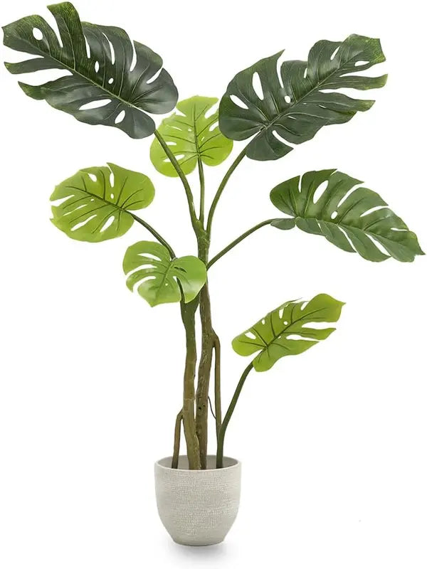 B-Ware Maia Shop Kunstpflanze Kunstblume Monstera Pflanze 120 Cm Schwarzer Plastiktopf