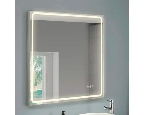 B-Ware Focco Badspiegel Lichtspiegel Led Spiegel Mia Ii Alu Natur Badezimmer Drehbar