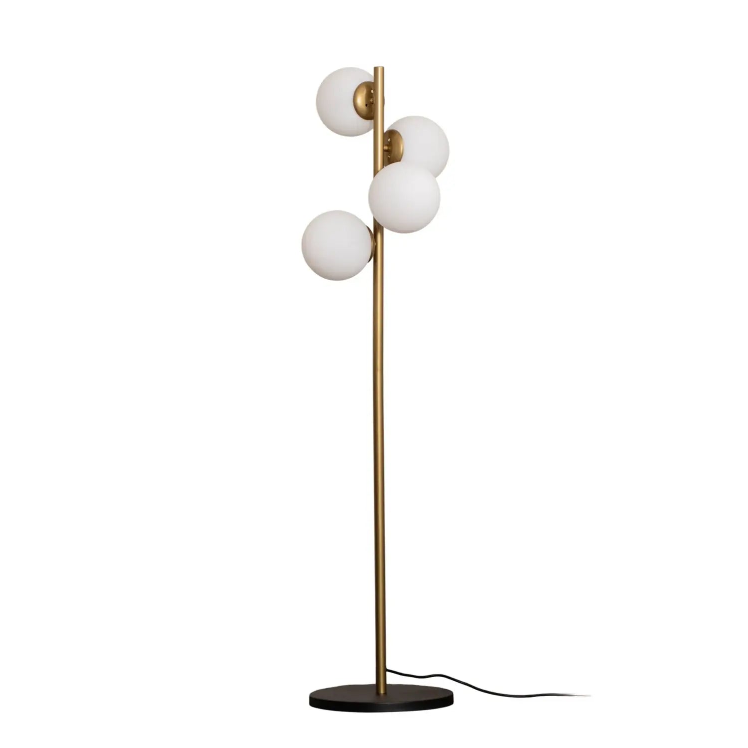 B-Ware Opviq Stehleuchte Stehlampe Faze Metall Glas Gold Weiss Satiniert E27 Led 4 Flg
