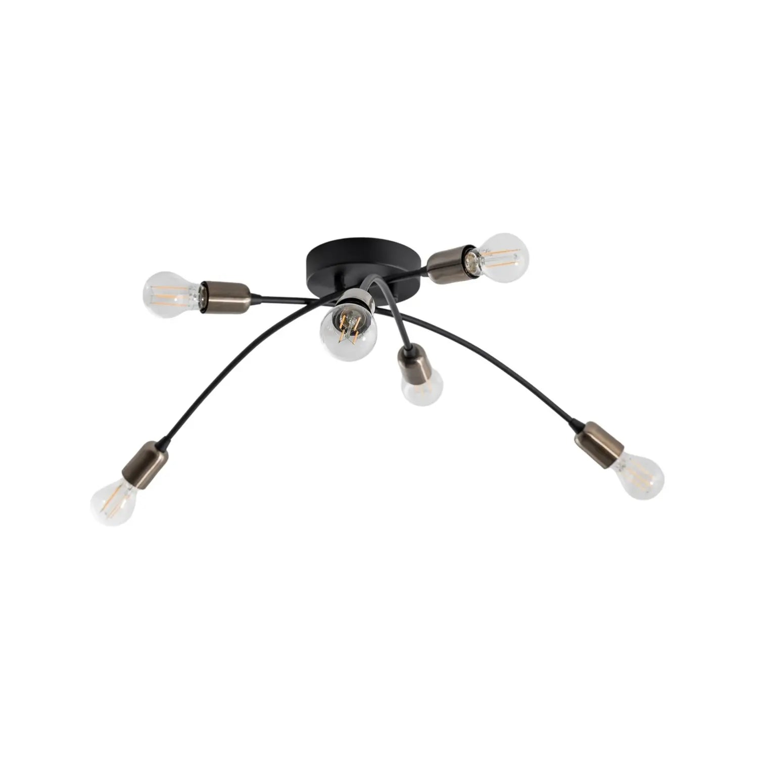B-Ware Opviq Deckenleuchte Deckenlampe Banana Schwarz Metall 6 Flammig E27 Led 67 Cm