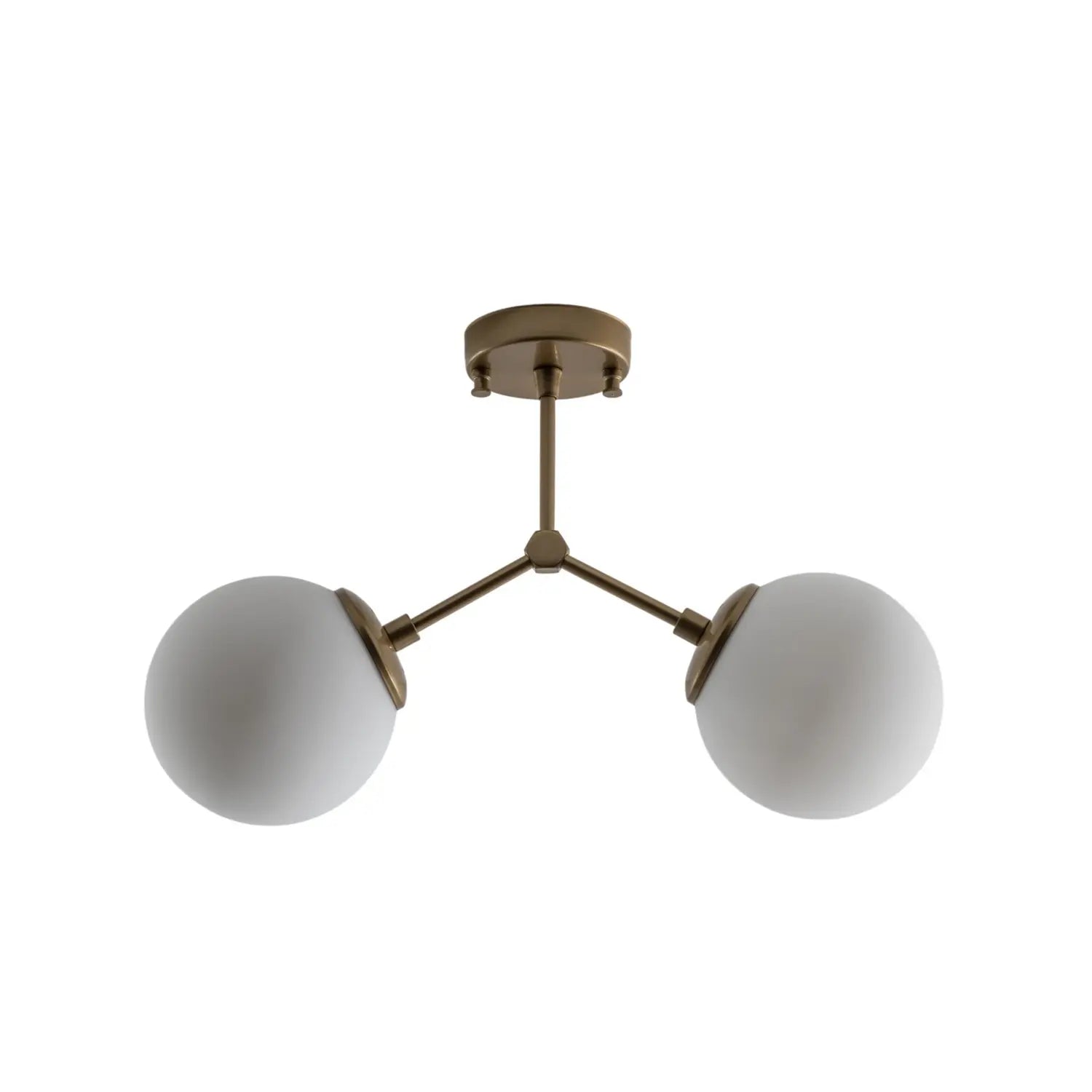B-Ware Opviq Deckenleuchte Lampe Glas Gold Opal Damar Metall 2 Flammig E27 Led Leuchte