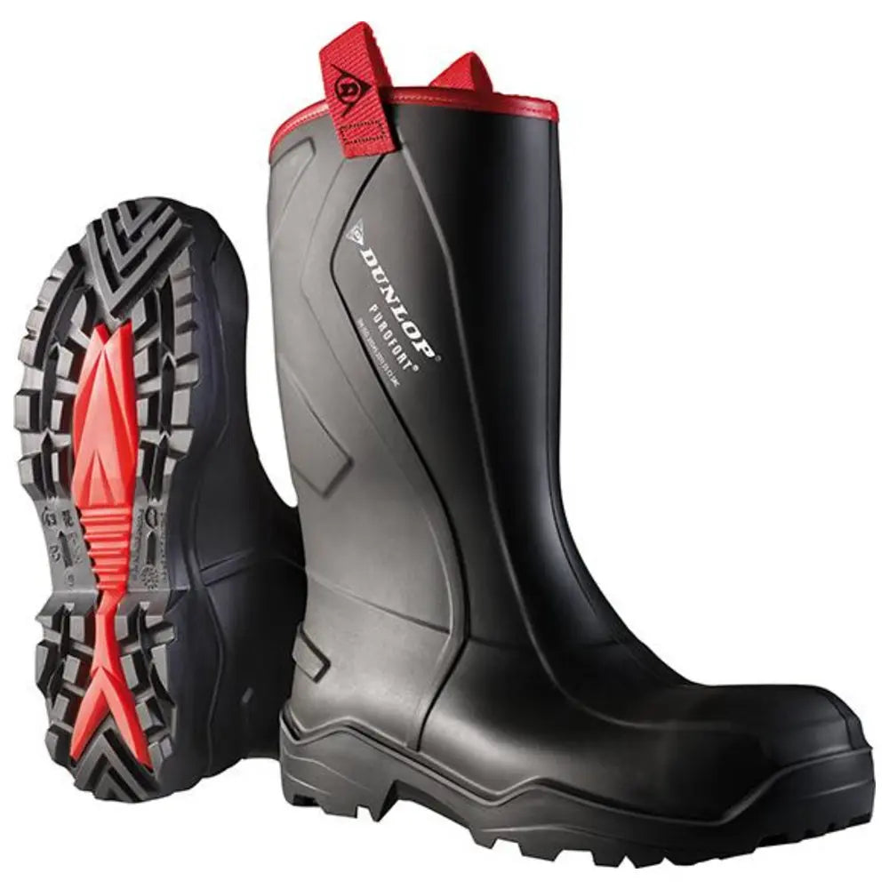 B-Ware Dunlop Stiefel Arbeit Sicherheitsschuh Purofort+ Rugged S5 Größe 49 50 Schwarz