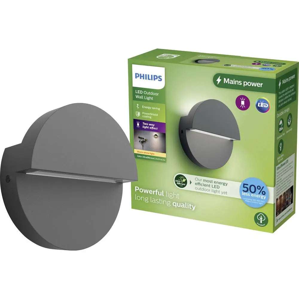 B-Ware Philips Led Außenwandleuchte Valor Wandleuchte Außenleuchte Anthrazit 8.6 W
