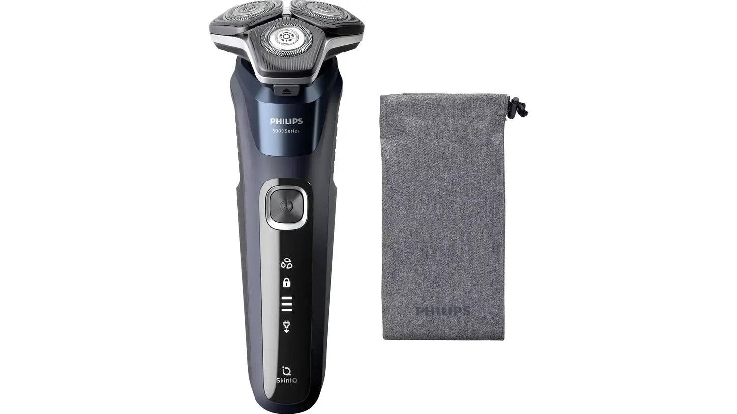 B-Ware Philips Rotationsrasierer Elektrorasierer S5885/10 Display Schwarz Blau Waschbar