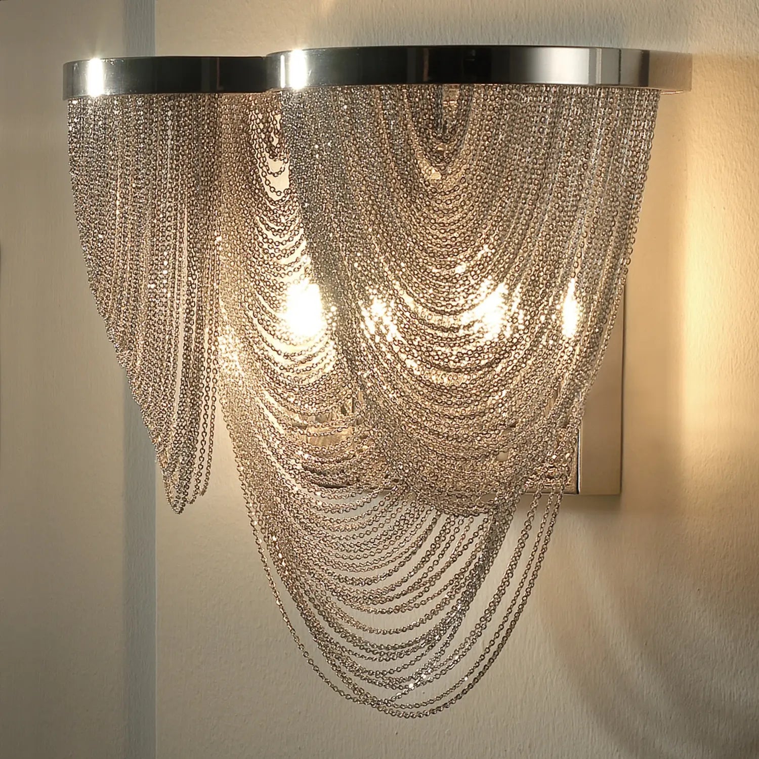 B-Ware Schuller Valencia Wandleuchte Wandlampe Minerva Nickel Metall Leuchte Wohnzimmer