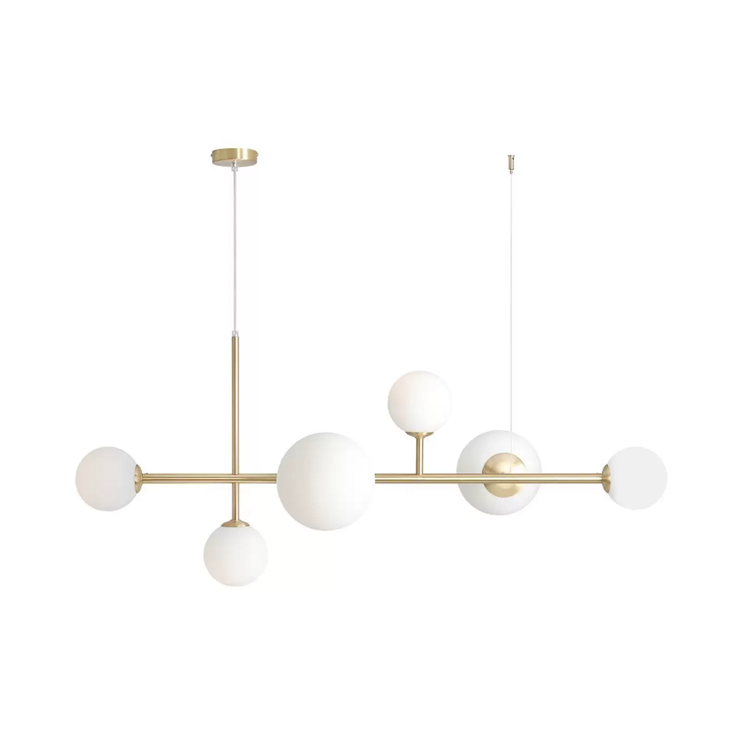 B-Ware Hängeleuchte Joel Hängelampe Deckenlampe Deckenlicht Led Messing/Weiß 6 Flammig