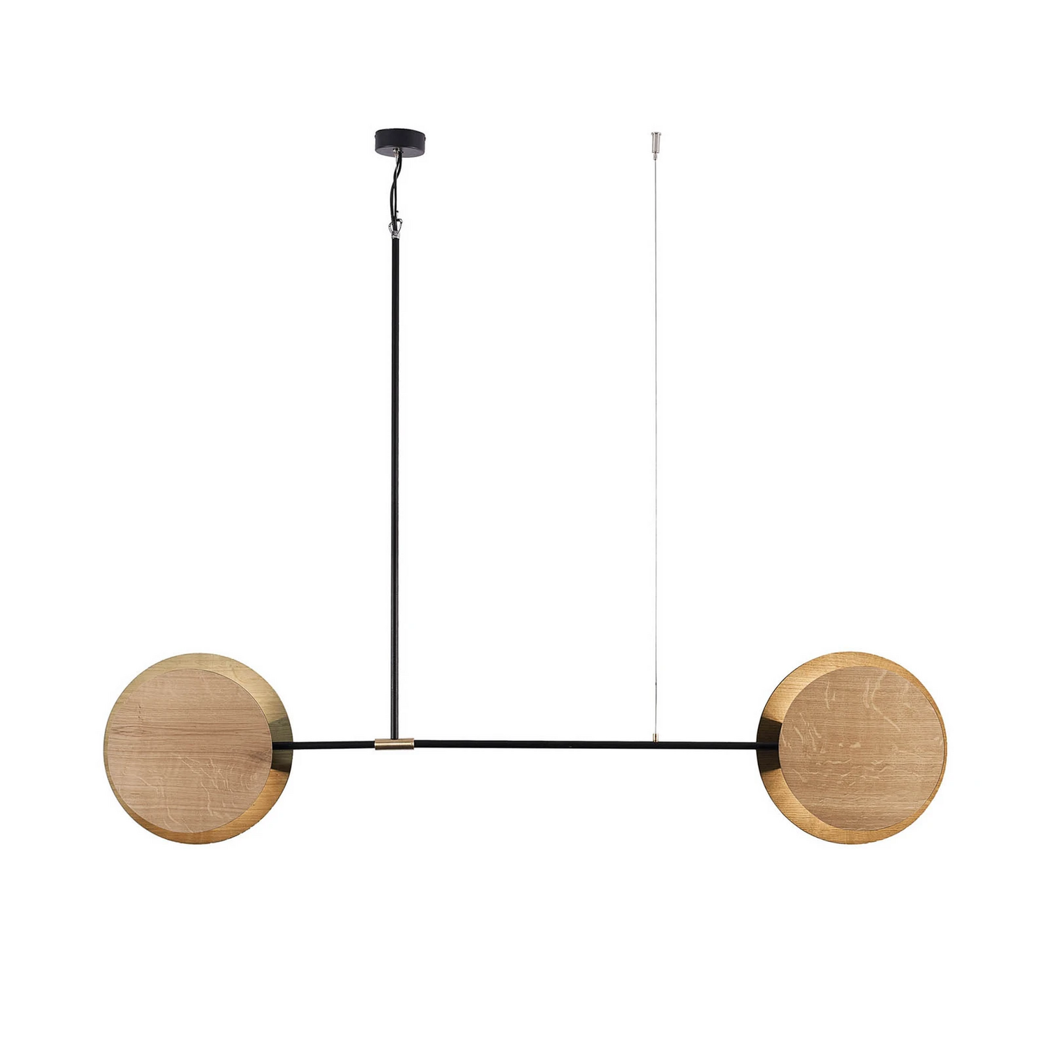 B-Ware Nowodvorski Lighting Hängeleuchte Minimal Aus Eichenholz Zweiflammig Deckenlampe
