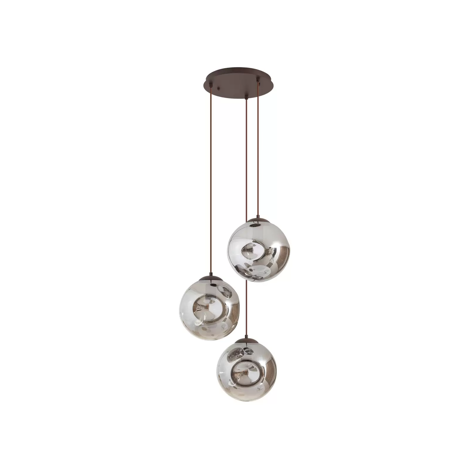 B-Ware Lindby Hängeleuchte Valentina E27 ø 49cm Rauchgrau Glas Hängelampe Lampe Leuc643