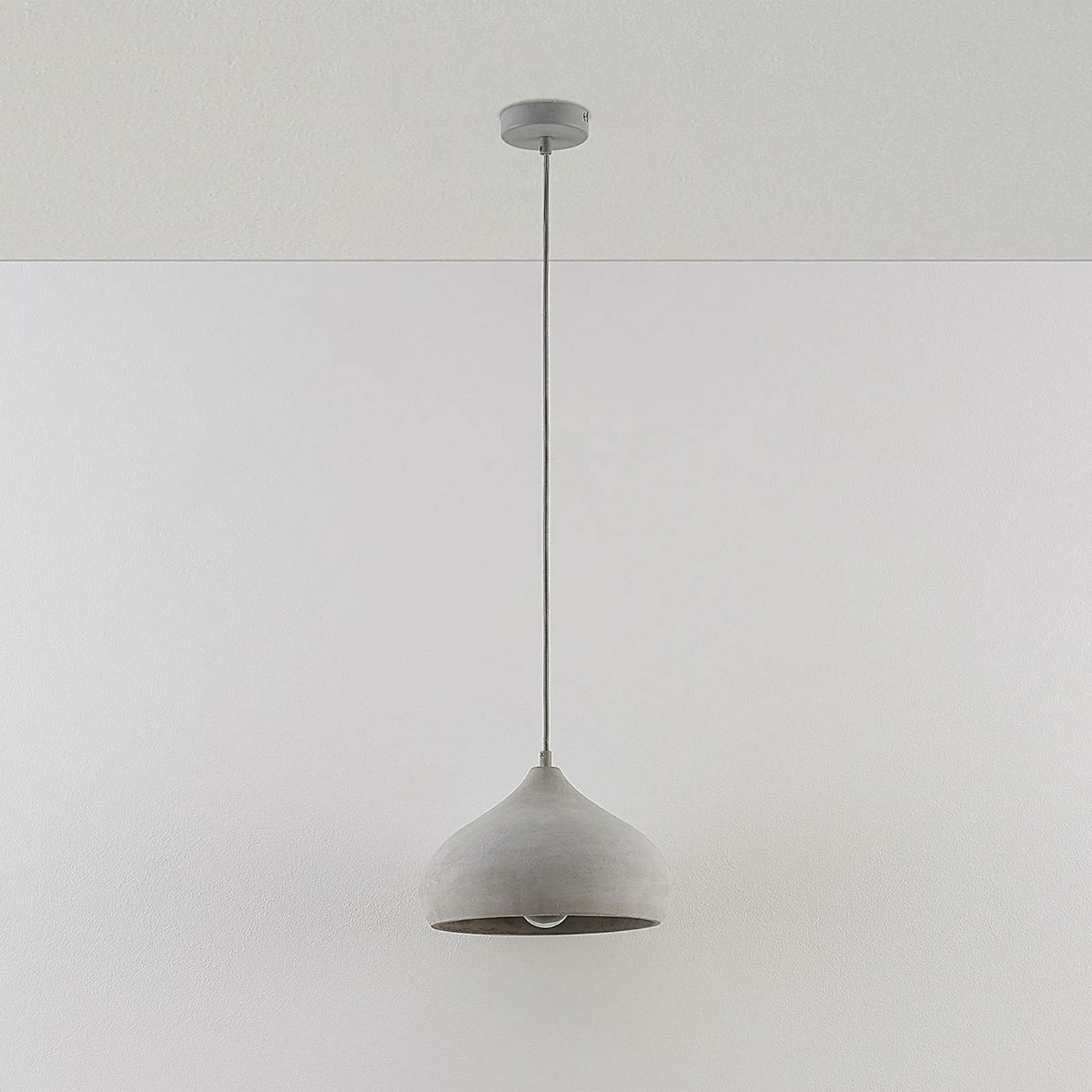 B-Ware Lindby Beton Pendelleuchte Morton Pendelleuchte Lampe Leuchte E27 ø 29 Cm G793
