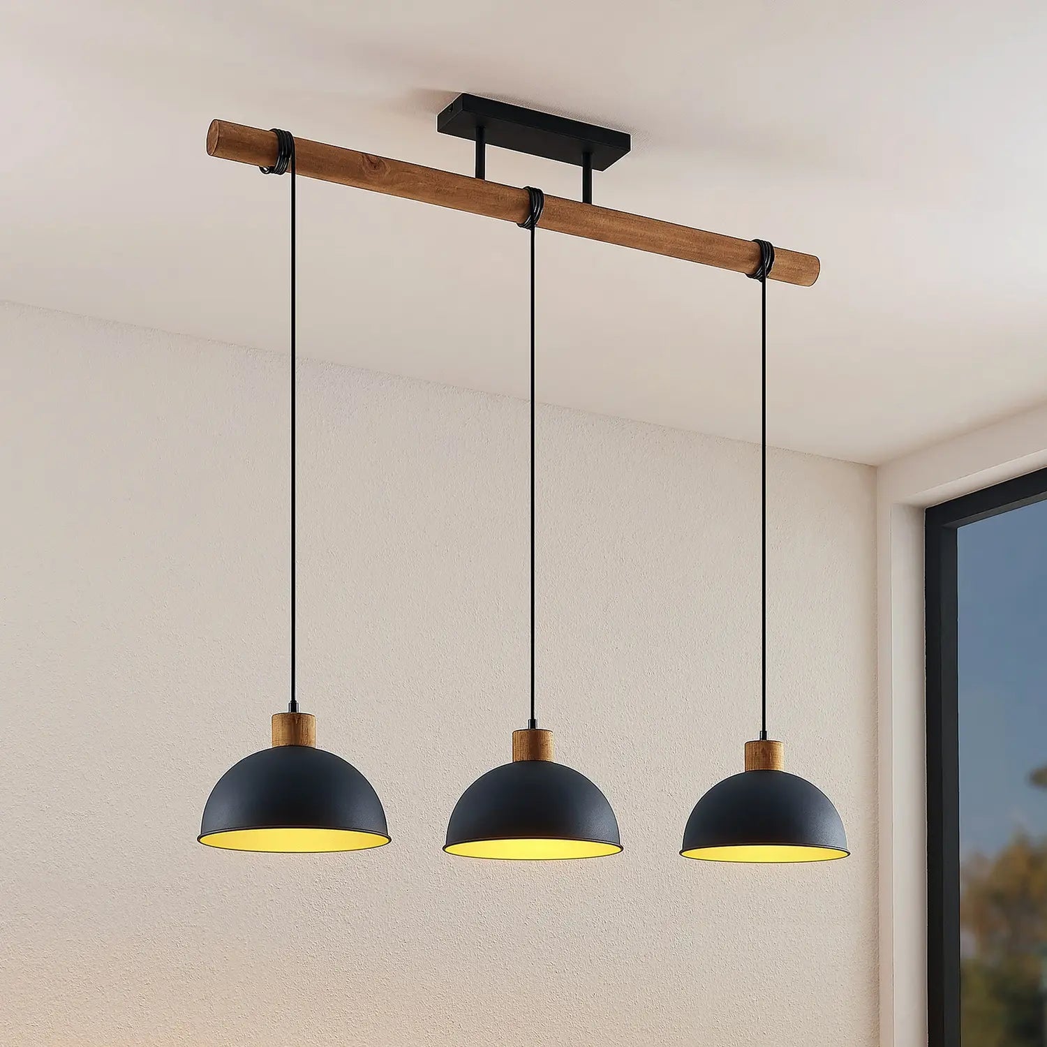 B-Ware Lindby Flurin Hängeleuchte Pendelleuchte Esstischlampe 3 Flg Schwarz Metall