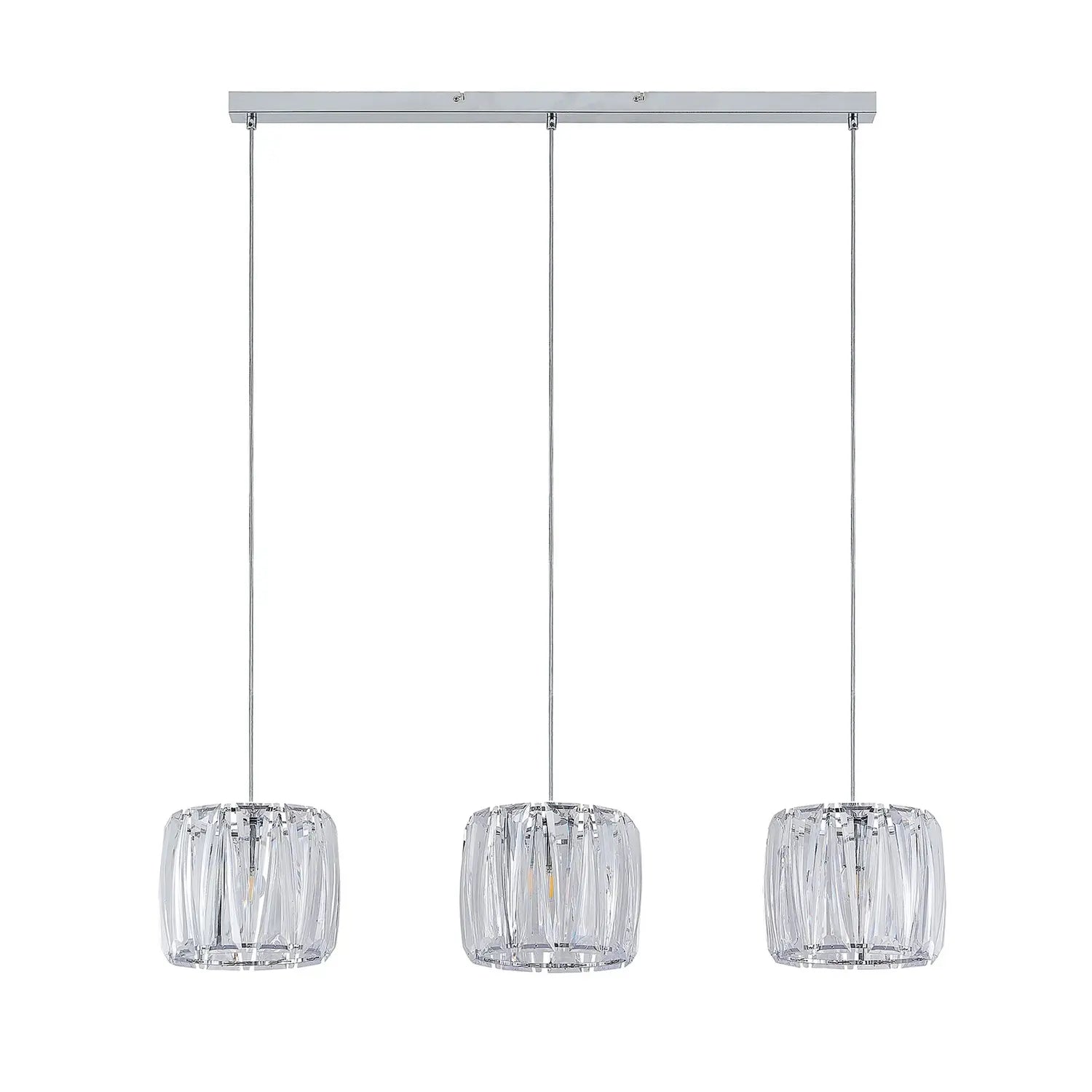 B-Ware Lindby Hängelampe Pendelleuchte Sofia Chrom Transparent Metall Acryl 3 Flammig
