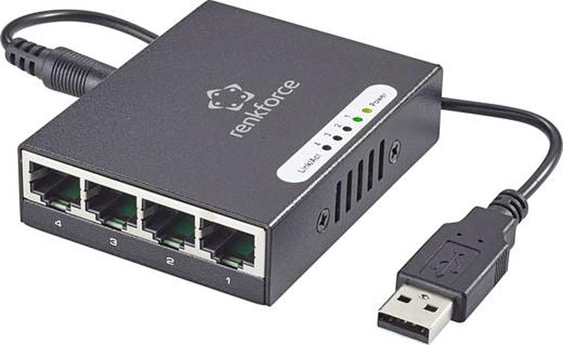B-Ware Renkforce Netzwerk Switch Router Netzwerkswitch Netzwerkrouter 4 Port 1 G Bit/S