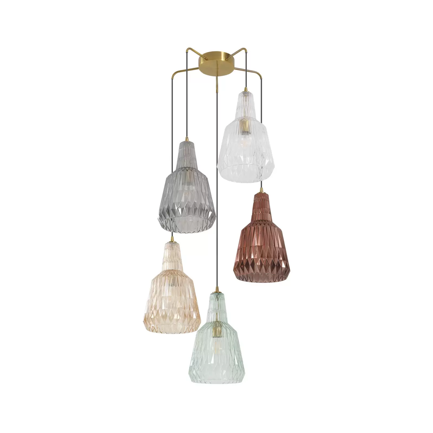 B-Ware Lindby Belarion Hängeleuchte Multicolour 5 Flammig Pendelleuchte Leuchte Lampe