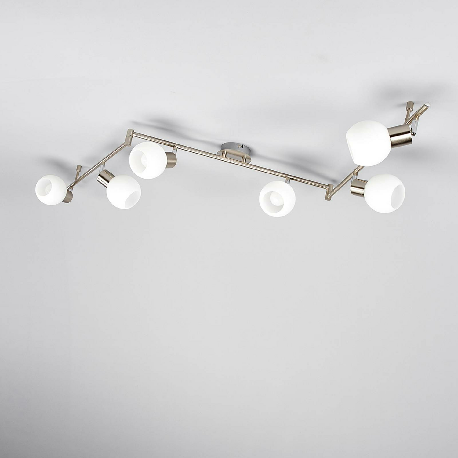 B-Ware Lindby Led Deckenlampe Elaina Deckenlampe Lampe Leuchte 6 Flg. E14 Nickel Matt