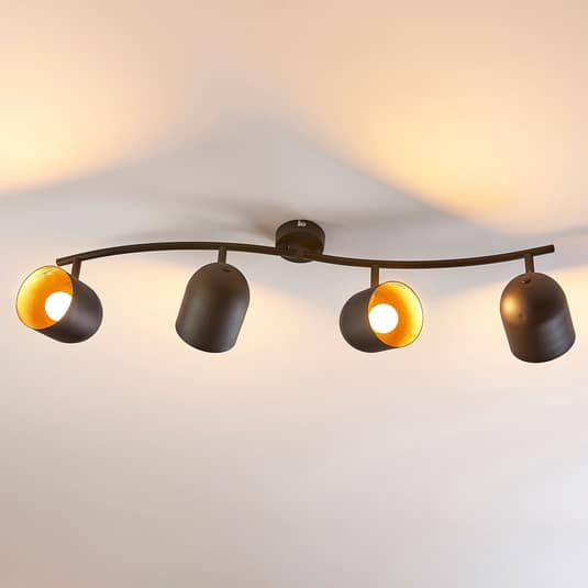 B-Ware Lindby Led Deckenstrahler Morik Deckenlampe Hängelampe Lampe 4 Flg E14 Schwarz