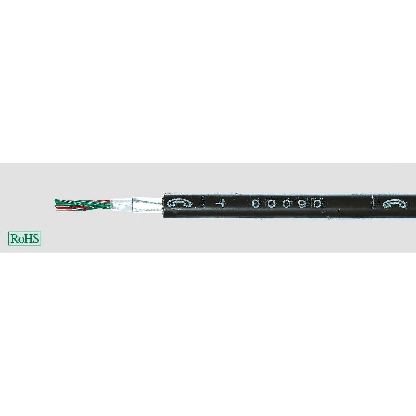 B-Ware Helu Fernmeldekabel Telefonkabel Schwarz A2 Yly2 Y 4 X 0.8 Mm² 100 M