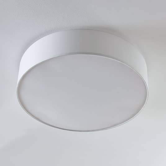 B-Ware Lindby Stoff Deckenlampe Gordana Deckenlampe Hängelampe Wohnzimmerlampe E27 Weiß