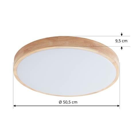 B-Ware Lindby Innes Led Deckenleuchte Deckenlampe Deckenlicht Lampe Holz ø50,5cm Sm856
