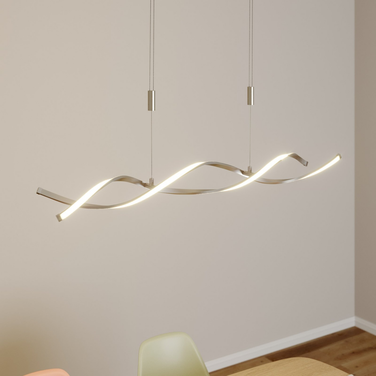 B-Ware Lindby Led Hängeleuchte Auron Hängelampe Lampe Leuchte Küchenlampe 2x12 W Nickel