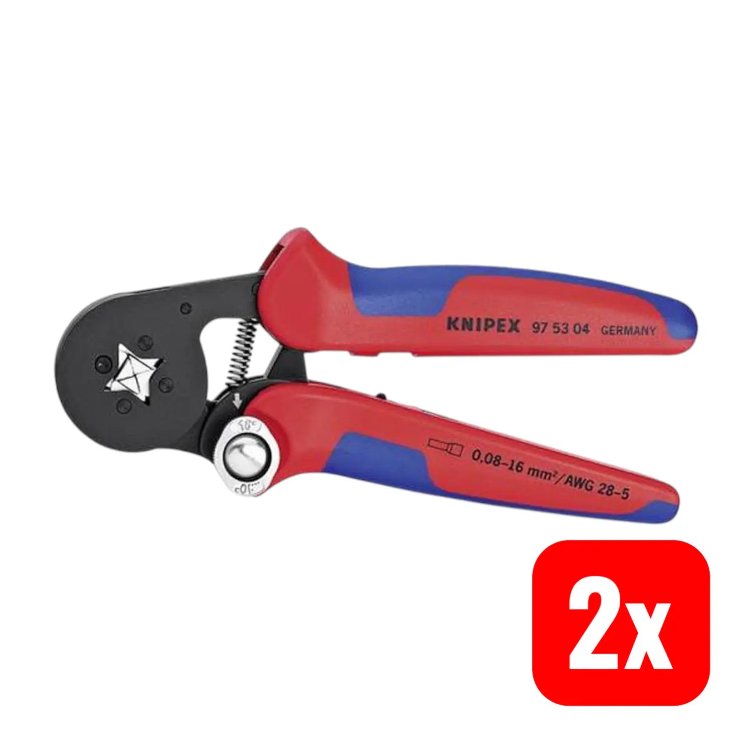 B-Ware Knipex 97 53 04 Selbsteinstellende Crimpzange Aderendhülsen 0,08 16mm² 2 Stück