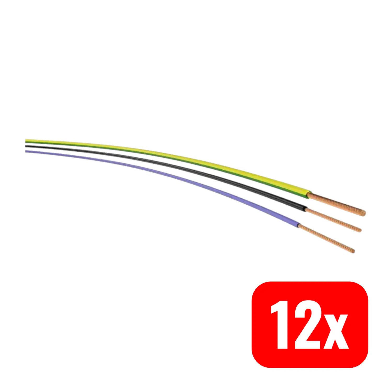 B-Ware Aderleitung Ver Kabel H05 V K Kupfer 1x0,5 Dunkelblau Weiß Flexibel 100m 12 Stück