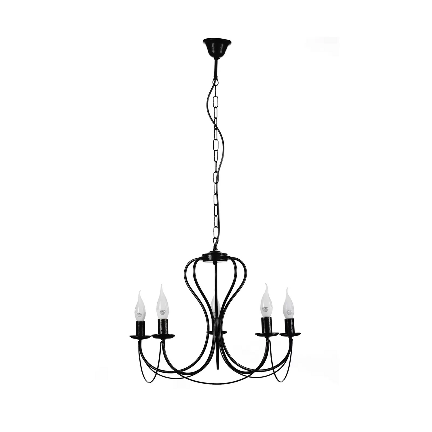 B-Ware Kronleuchter Candela Schwarz 5 Flammig Lampe Deckenlampe Deckenleuchte Strahler