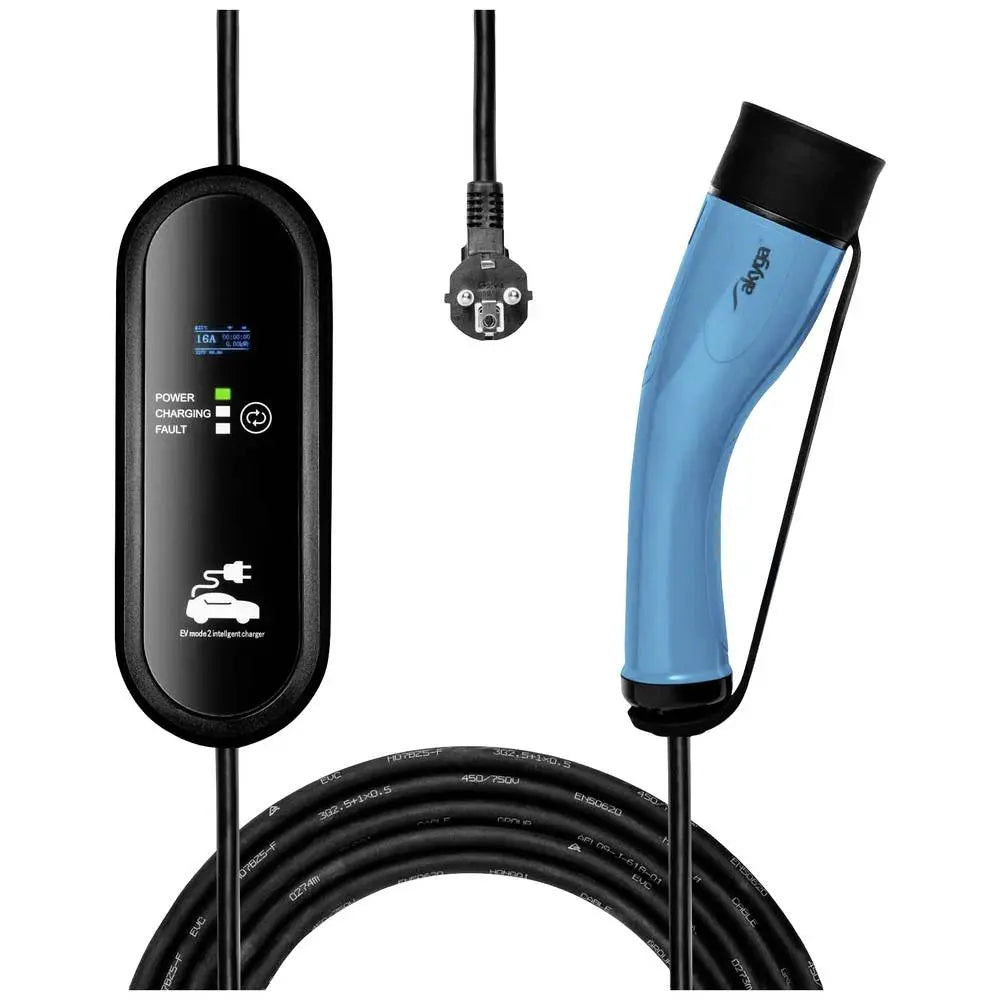 B-Ware Akyga Ladekabel Kabel E Mobility Elektroauto Typ2 Blau Lcd 5m Ak Ec 19