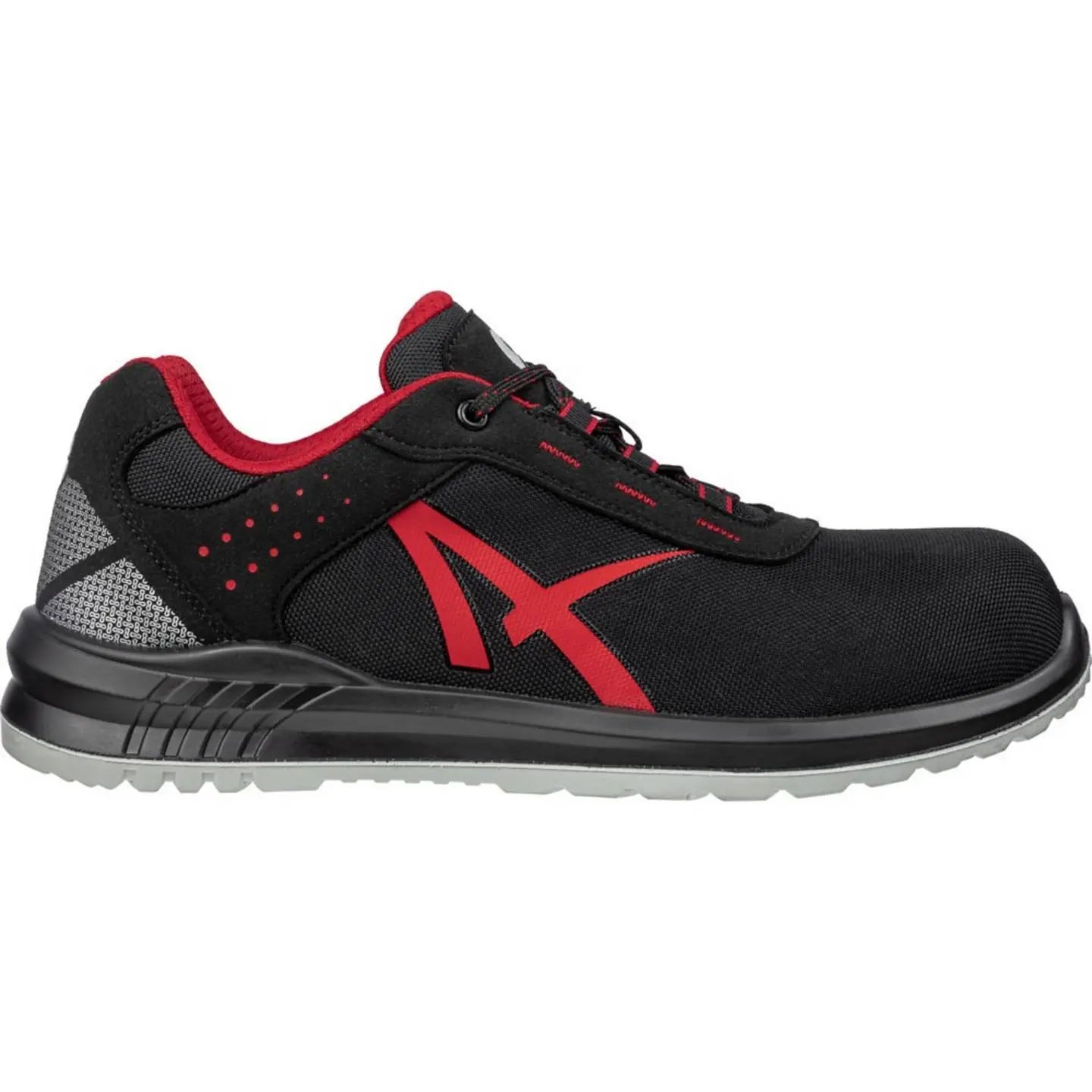 B-Ware Albatros Sicherheitsschuh Arbeitsschuh Grid Low S3 Src Schwarz Rot Größe 39