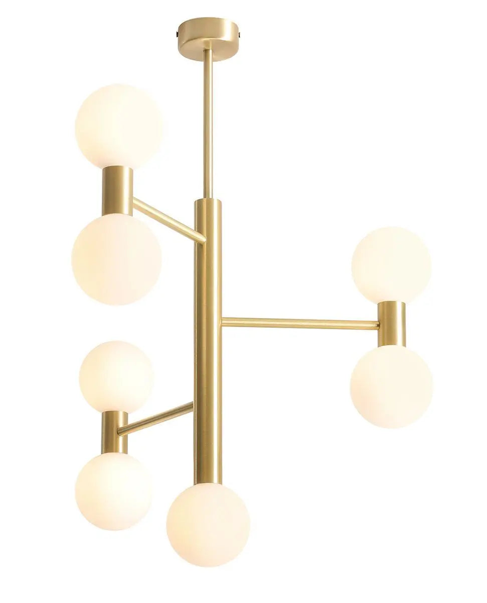B-Ware Aldex Deckenleuchte Pendelleuchte Flare Hängeleuchte 7 Flg Messing Glas