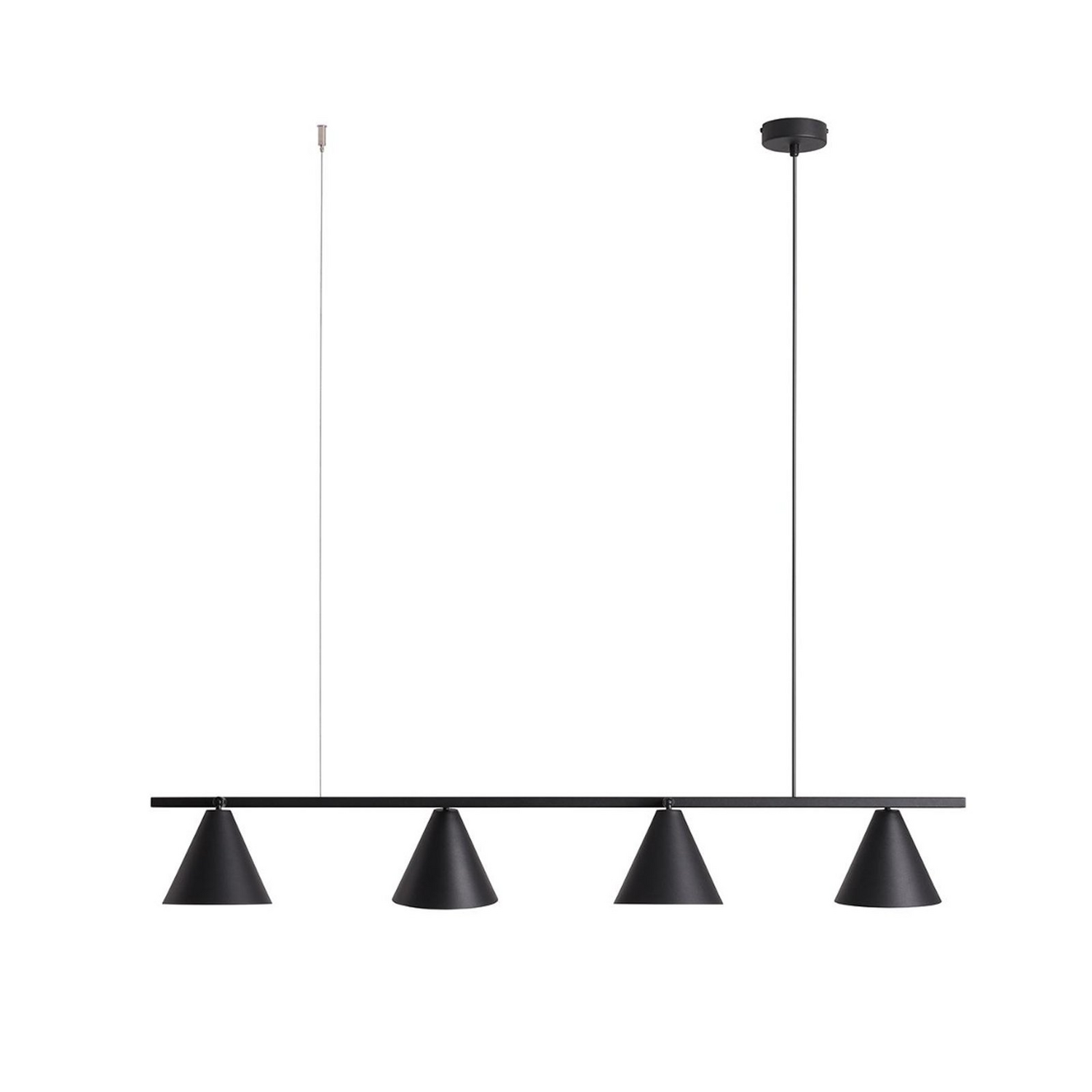 B-Ware Aldex Hängeleuchte Lampe Pendelleuchte Schwarz Metall 4 Flammig Kegel Leuchte