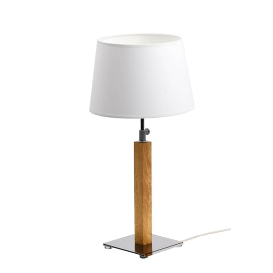 B-Ware Aluminor Quatro Up Tischlampe Eiche Hell Chrom Tischlampe Nachttischlampe E27