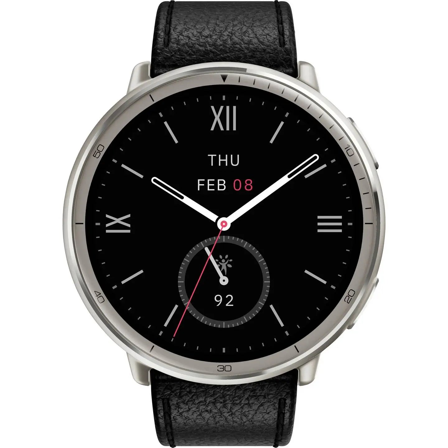 B-Ware Amazfit Smartwatch Uhr Active 2 Rund Schwarz Lederarmband Sportuhr Onesize