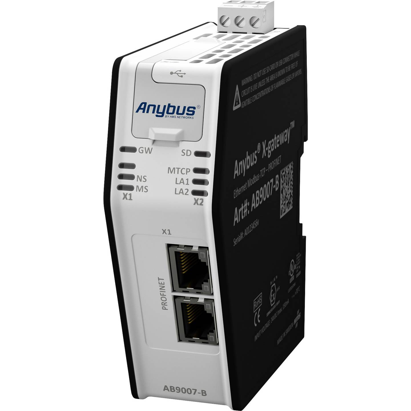 B-Ware Anybus Gateway Schnittstelle Modbus Tcp Master Profinet 2 Port Usb 24 V Industrie