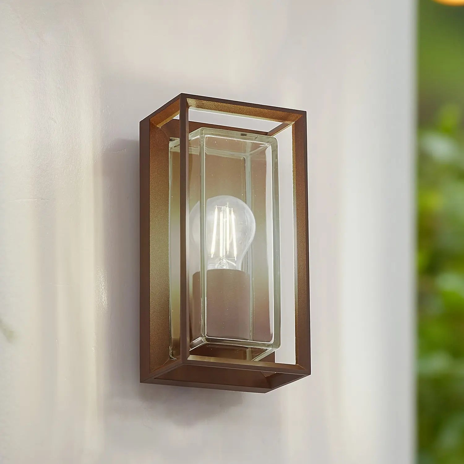B-Ware Arcchio Außenwandleuchte Wandlampe Ismera Rostfarben Ip65 Glas E27 Led Leuchte